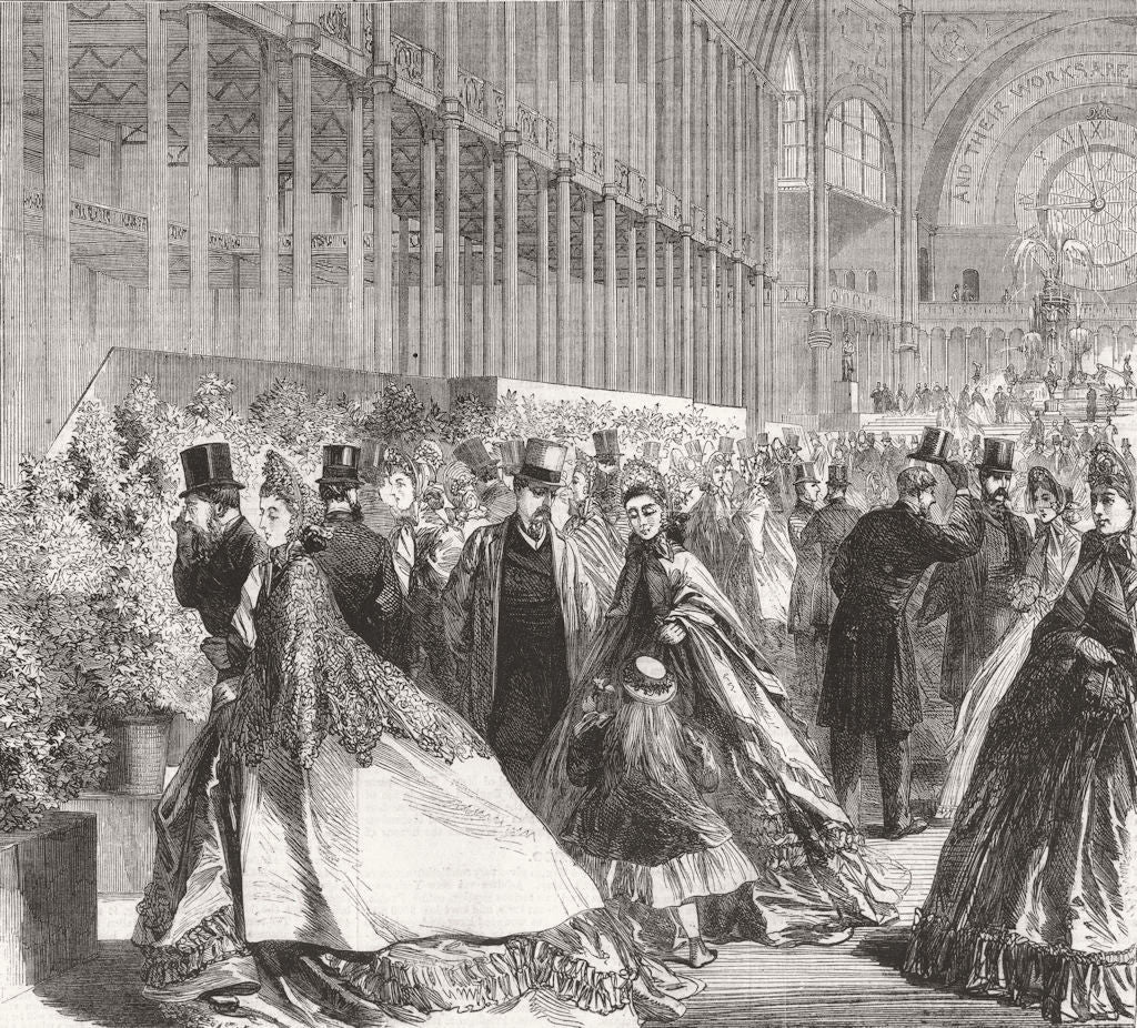 LONDON. Royal Horticultural Society flower show 1863 old antique print picture